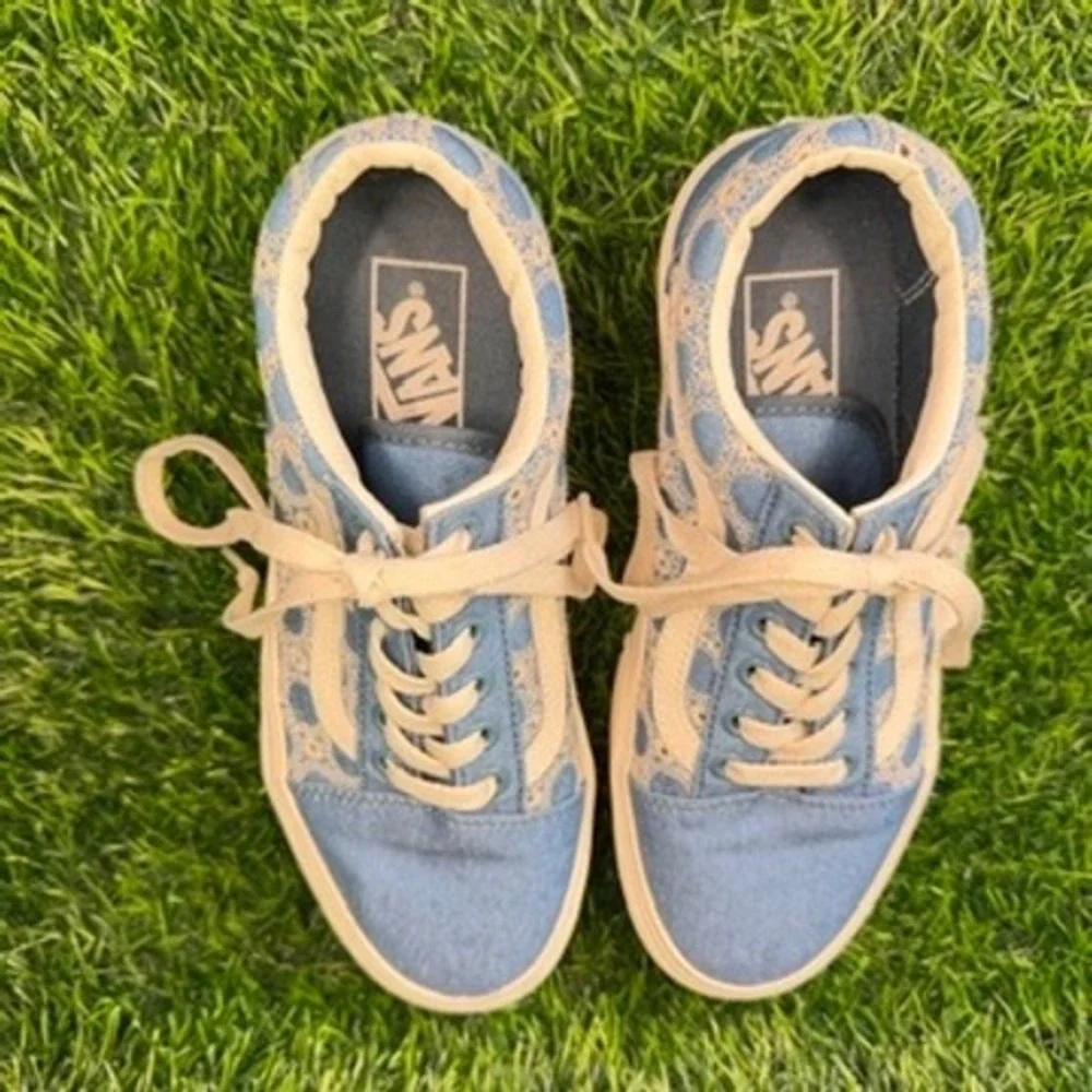 Vans Old Skool Stackform Blue Eyelet Denim Platform Sneakers Womens 7 Mens 5.5 - Picture 5 of 8